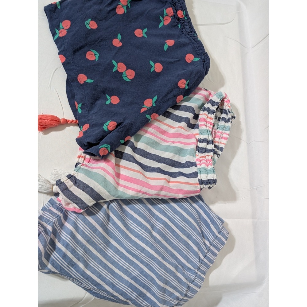 Jenni Intimates Pajama Shorts Bundle Peach Stripe Tassel Blue Pink Small 3 Pack